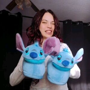 Blue and Pink Plush Toy Slippers for Kids